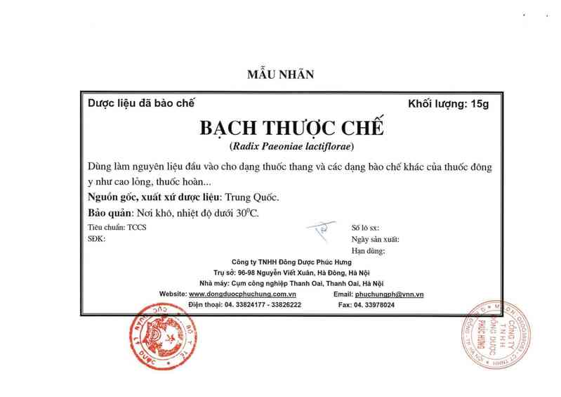 thông tin, cách dùng, giá thuốc Bạch thược chế - ảnh 3