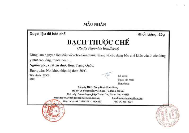 thông tin, cách dùng, giá thuốc Bạch thược chế - ảnh 4