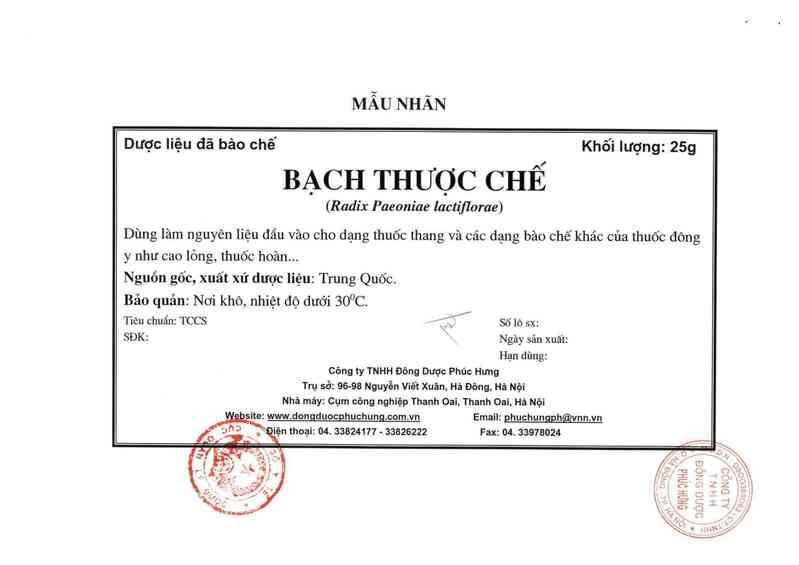 thông tin, cách dùng, giá thuốc Bạch thược chế - ảnh 5