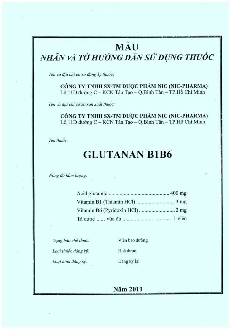 thông tin, cách dùng, giá thuốc Glutanan B1B6 - ảnh 0