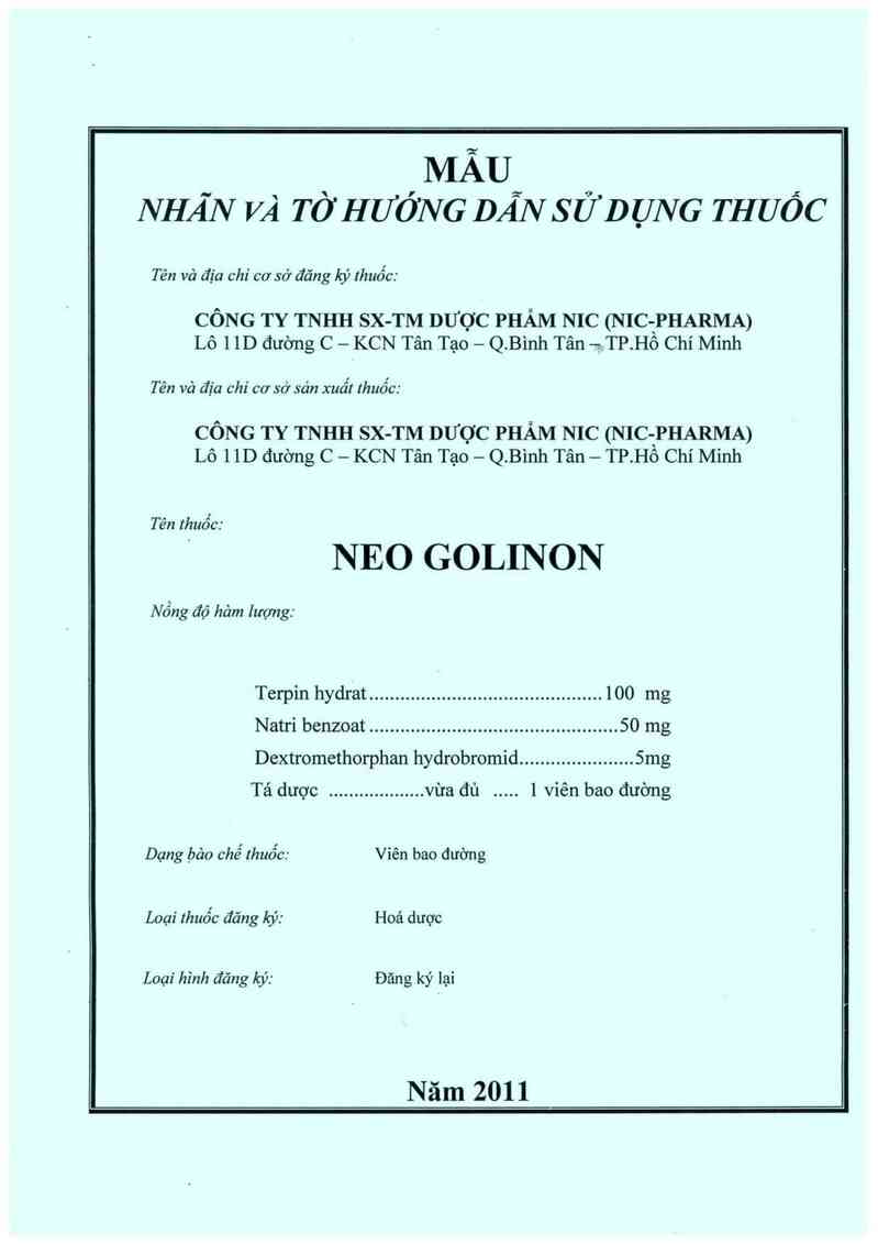 thông tin, cách dùng, giá thuốc Neo Golinon - ảnh 0