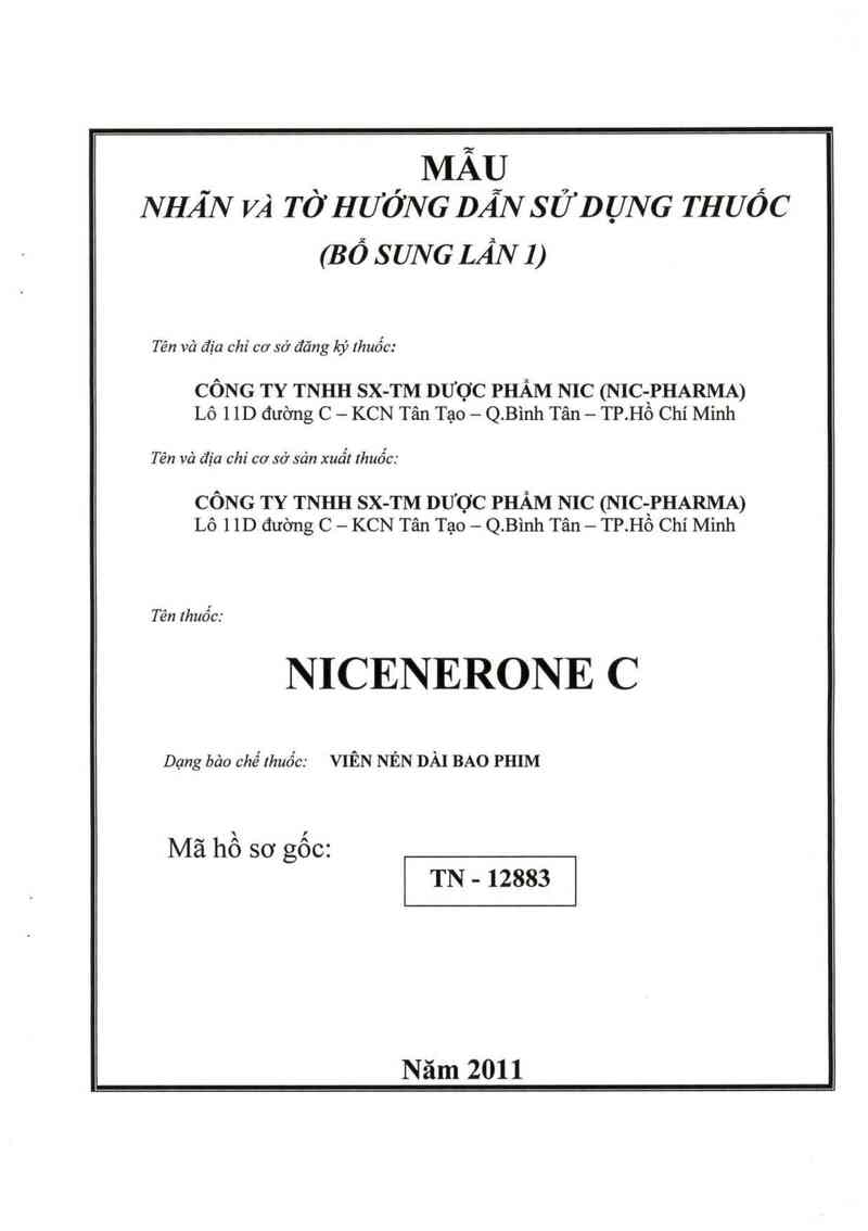 thông tin, cách dùng, giá thuốc Nicenerone C - ảnh 0