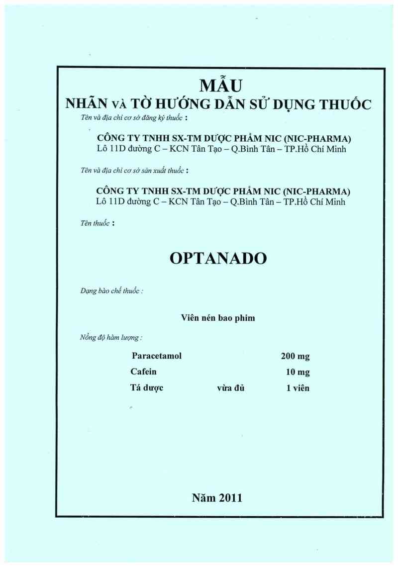 thông tin, cách dùng, giá thuốc Optanado - ảnh 0