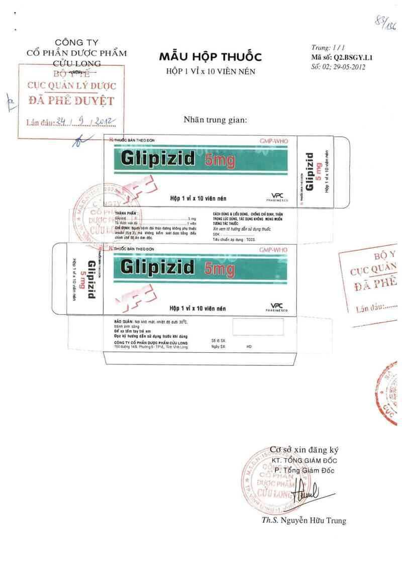 thông tin, cách dùng, giá thuốc Glipizid 5mg - ảnh 0