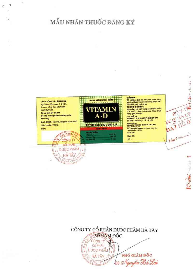 thông tin, cách dùng, giá thuốc Vitamin A-D - ảnh 1