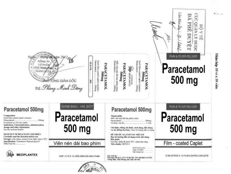 thông tin, cách dùng, giá thuốc Paracetamol 500mg - ảnh 0