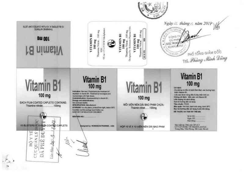 thông tin, cách dùng, giá thuốc Vitamin B1 100mg - ảnh 0