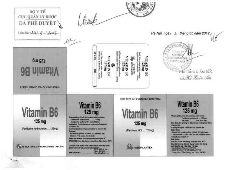 thông tin, cách dùng, giá thuốc Vitamin B6 125mg - ảnh 0