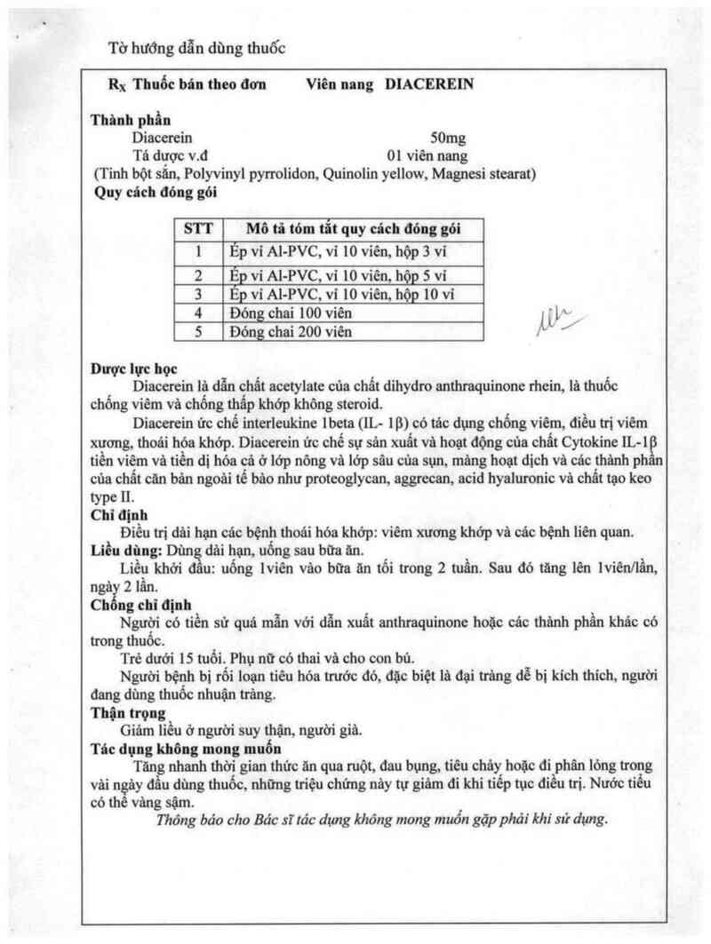thông tin, cách dùng, giá thuốc Diacerein - ảnh 4
