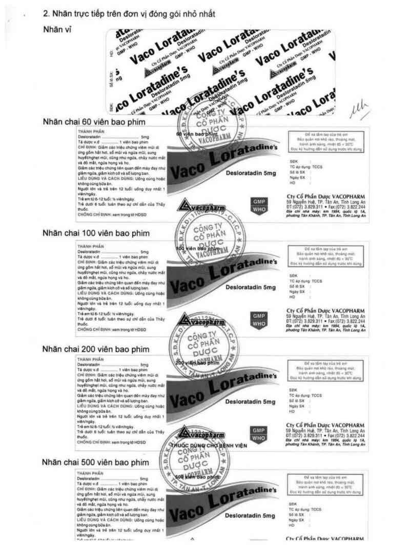 thông tin, cách dùng, giá thuốc Vaco Loratadine S - ảnh 7