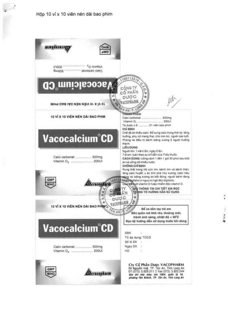 thông tin, cách dùng, giá thuốc Vacocalcium CD - ảnh 1