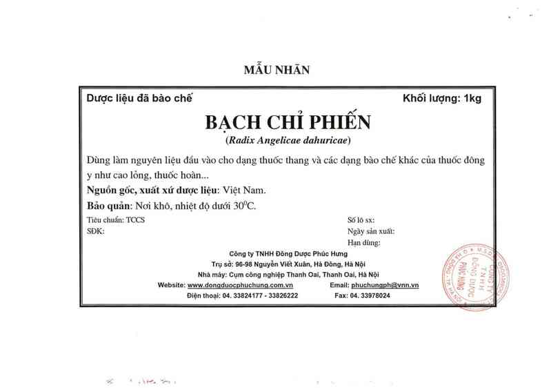 thông tin, cách dùng, giá thuốc Bạch chỉ phiến - ảnh 10