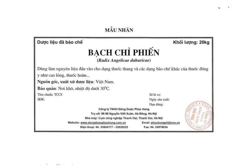 thông tin, cách dùng, giá thuốc Bạch chỉ phiến - ảnh 16