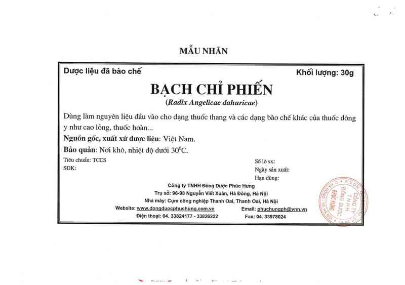 thông tin, cách dùng, giá thuốc Bạch chỉ phiến - ảnh 5