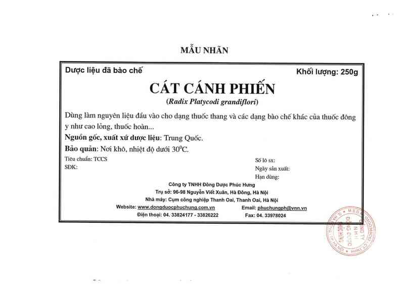 thông tin, cách dùng, giá thuốc Cát cánh phiến - ảnh 8