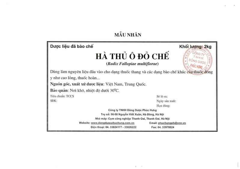 thông tin, cách dùng, giá thuốc Hà Thủ ô đỏ chế - ảnh 11