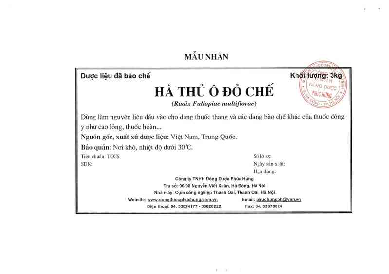 thông tin, cách dùng, giá thuốc Hà Thủ ô đỏ chế - ảnh 12