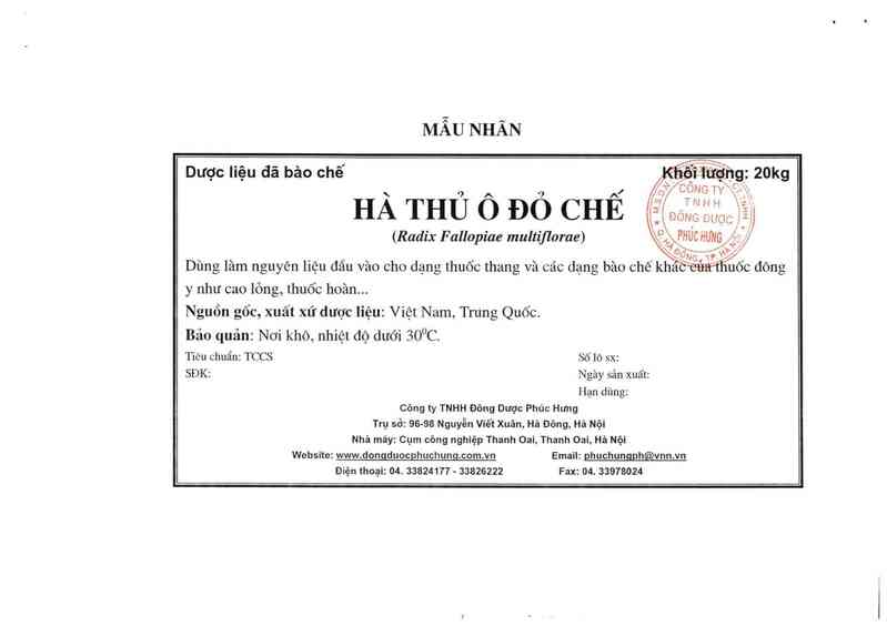 thông tin, cách dùng, giá thuốc Hà Thủ ô đỏ chế - ảnh 16