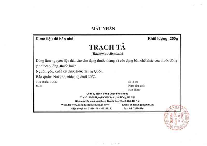 thông tin, cách dùng, giá thuốc Trạch tả - ảnh 8