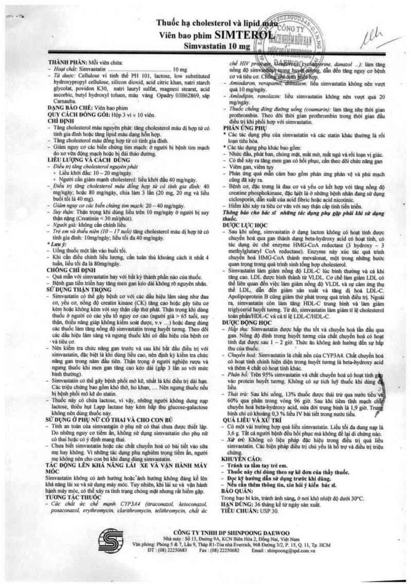 thông tin, cách dùng, giá thuốc Simterol - ảnh 2