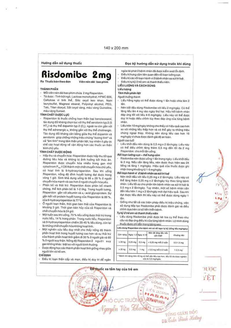 thông tin, cách dùng, giá thuốc Risdomibe 2 mg - ảnh 2