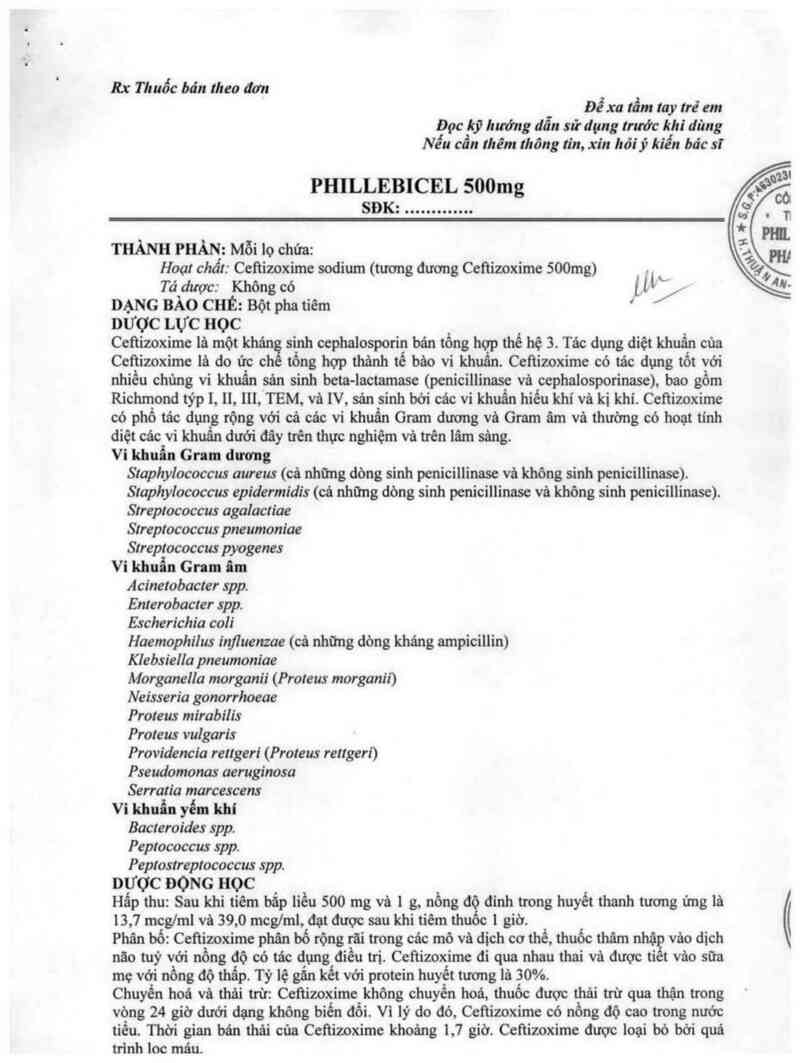 thông tin, cách dùng, giá thuốc Phillebicel 500mg - ảnh 3