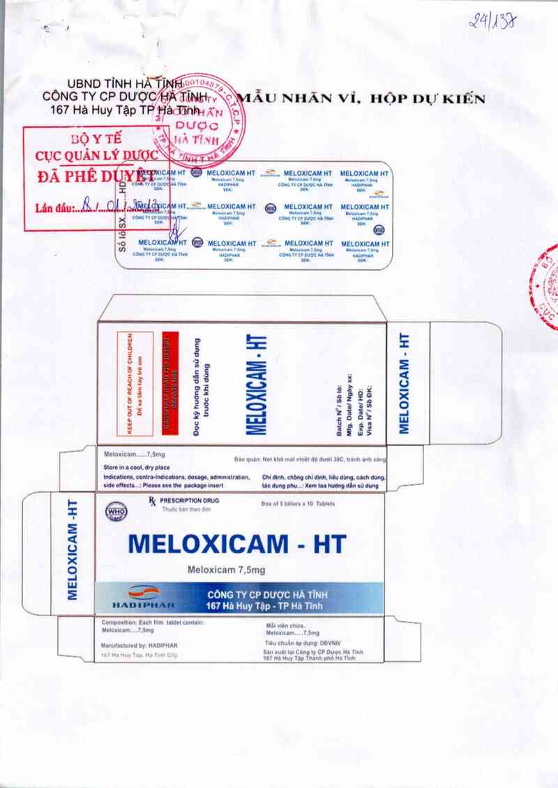 thông tin, cách dùng, giá thuốc Meloxicam - HT - ảnh 0