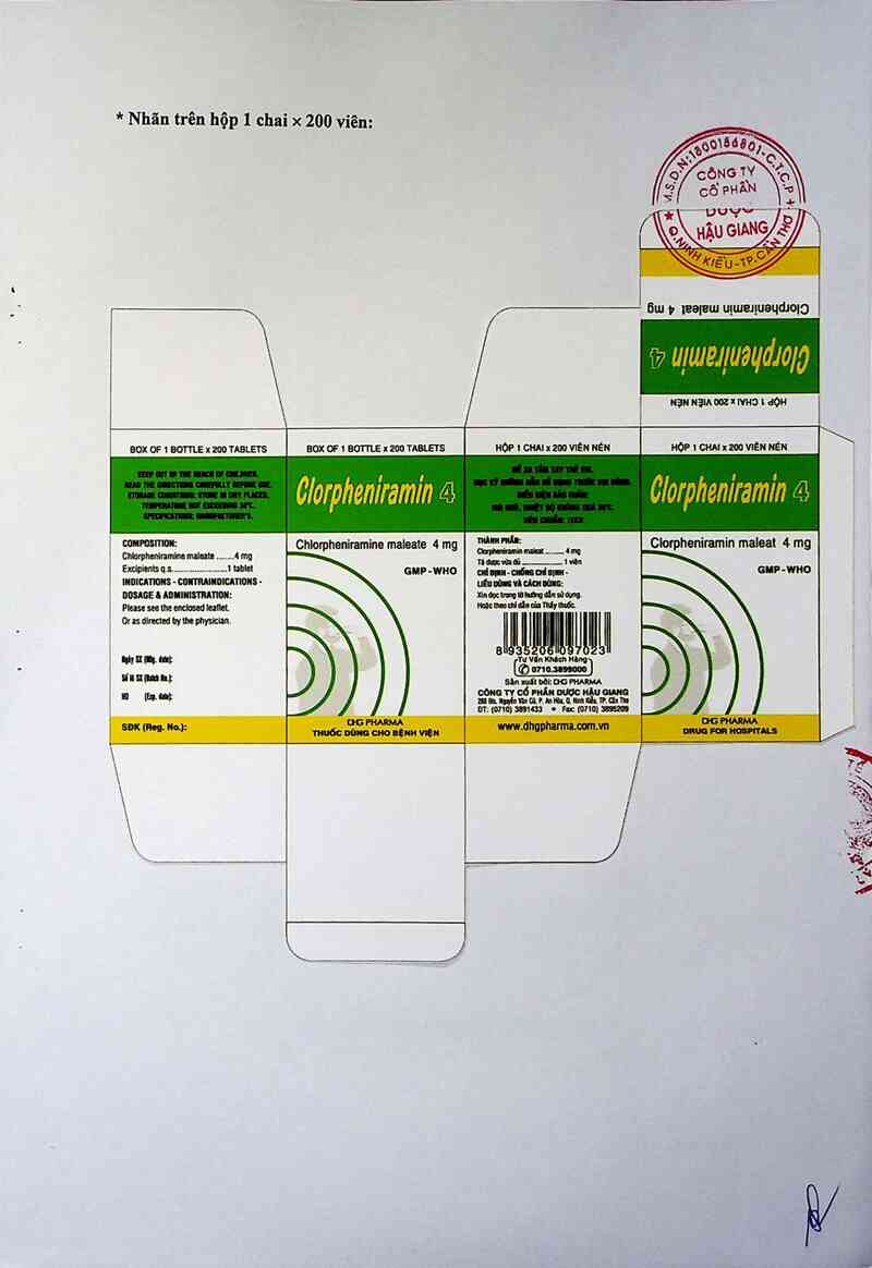 thông tin, cách dùng, giá thuốc Clorpheniramin 4 - ảnh 4