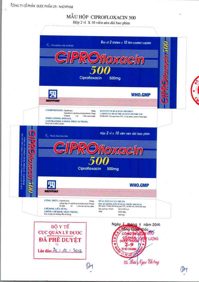 thông tin, cách dùng, giá thuốc Ciprofloxacin 500 - ảnh 0