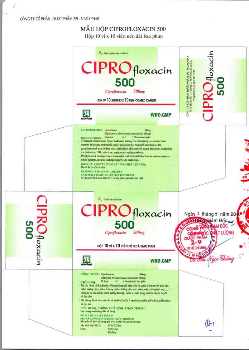 thông tin, cách dùng, giá thuốc Ciprofloxacin 500 - ảnh 2