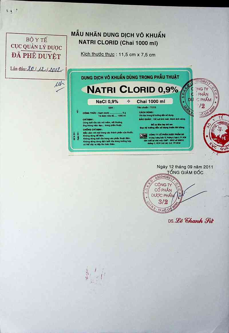 thông tin, cách dùng, giá thuốc Natri clorid 0,9% - ảnh 0