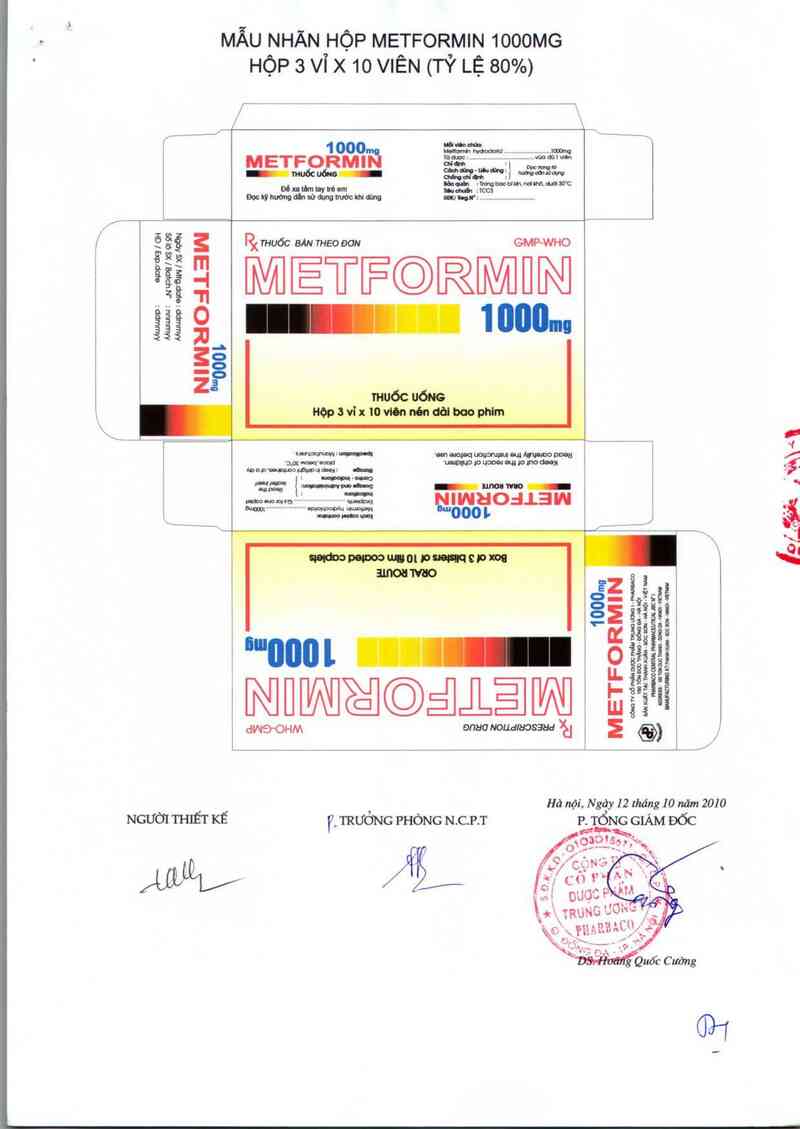 thông tin, cách dùng, giá thuốc Metformin 1000mg - ảnh 1