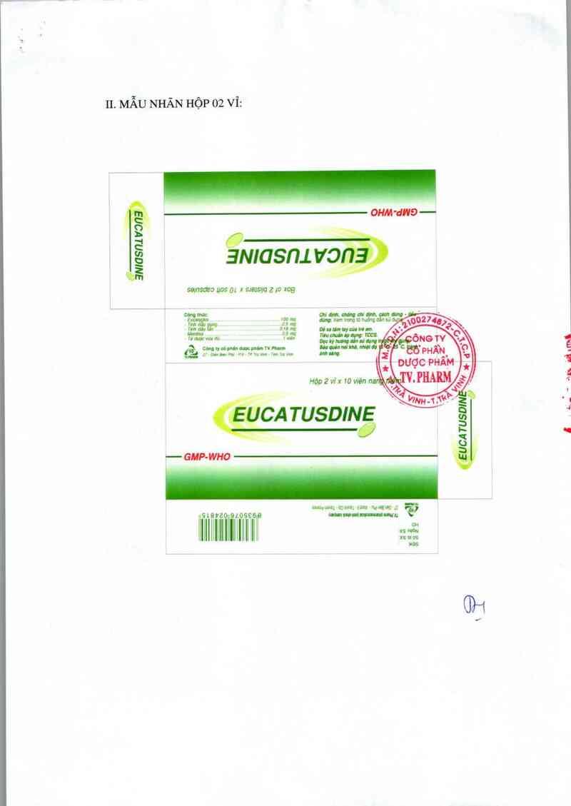 thông tin, cách dùng, giá thuốc Eucatusdine - ảnh 1