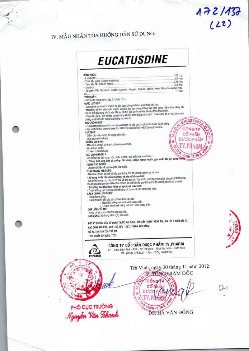 thông tin, cách dùng, giá thuốc Eucatusdine - ảnh 3