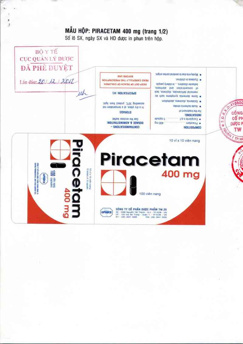 thông tin, cách dùng, giá thuốc Piracetam - ảnh 0