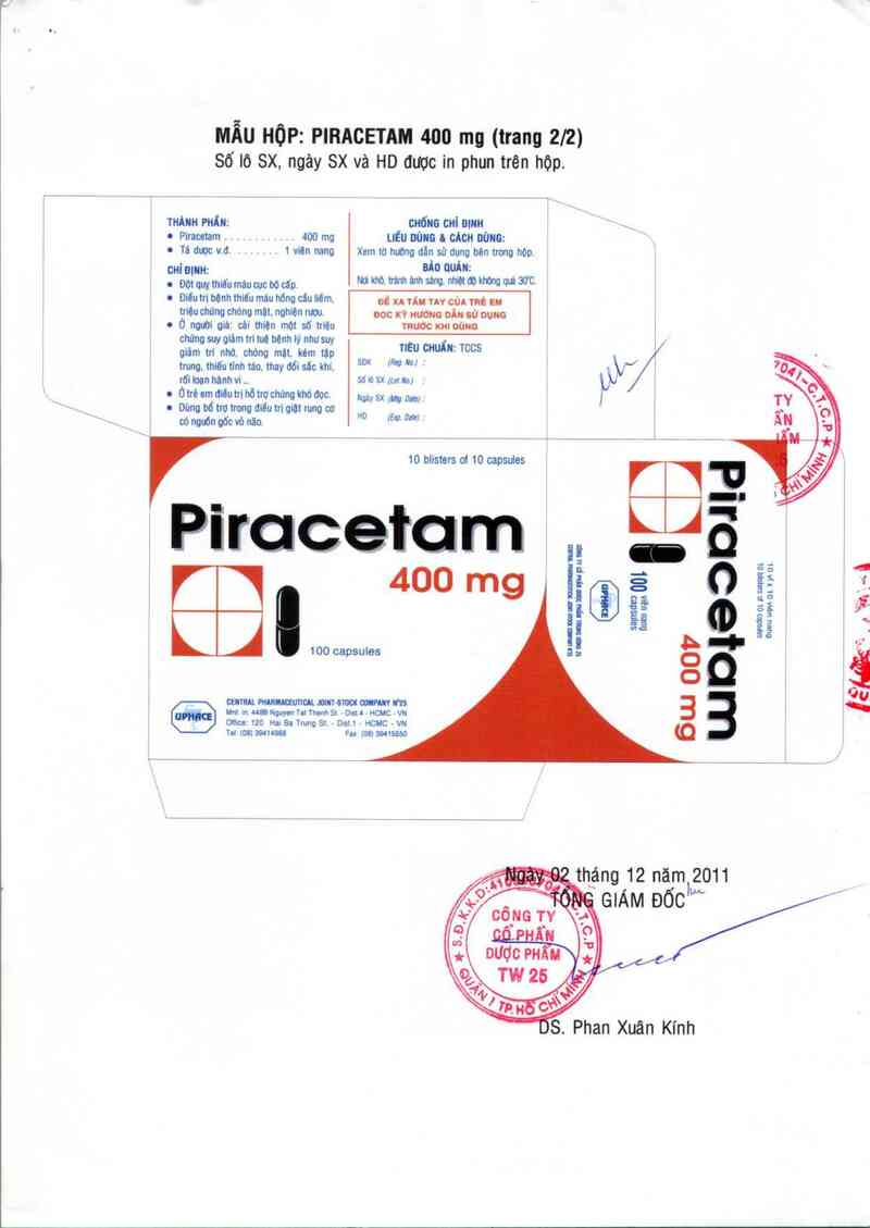 thông tin, cách dùng, giá thuốc Piracetam - ảnh 1