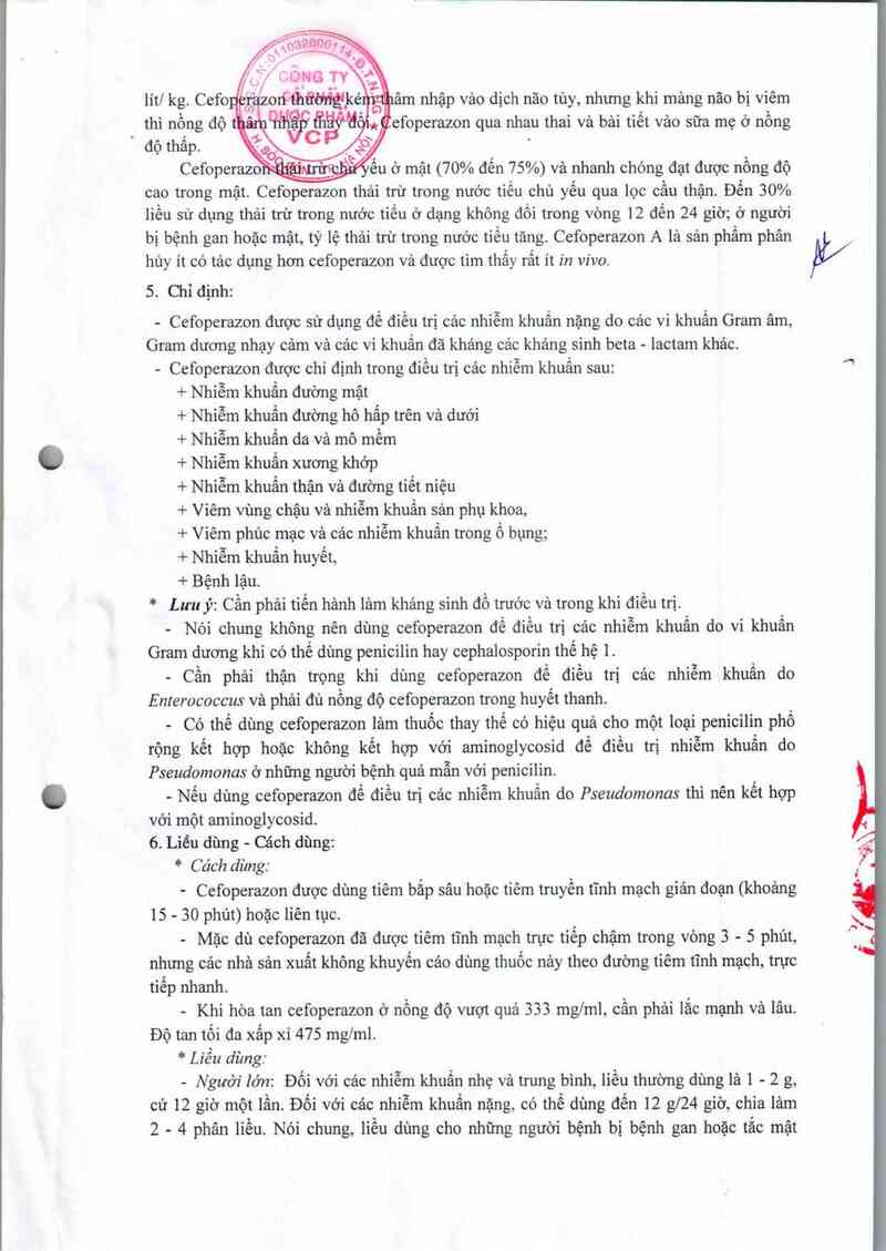 thông tin, cách dùng, giá thuốc Cefoperazon 1g - ảnh 5