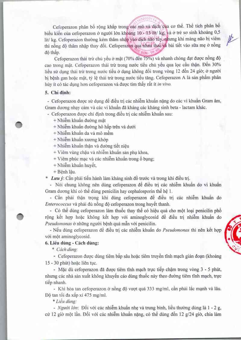 thông tin, cách dùng, giá thuốc Cefoperazon VCP - ảnh 4