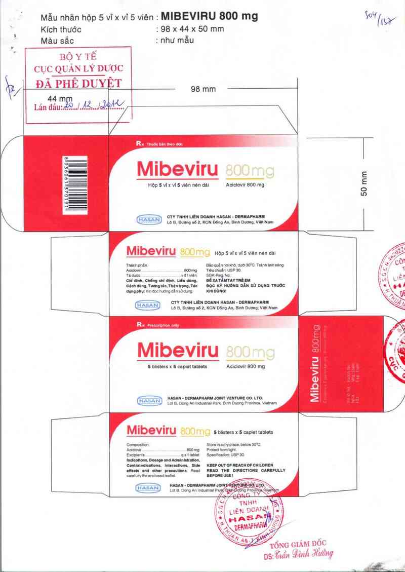 thông tin, cách dùng, giá thuốc Mibeviru 800 mg - ảnh 0