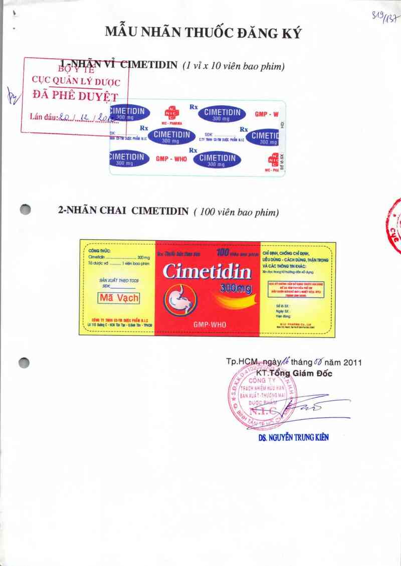 thông tin, cách dùng, giá thuốc Cimetidin 300mg - ảnh 0