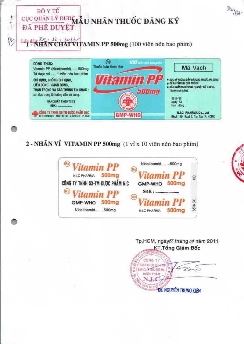 thông tin, cách dùng, giá thuốc Vitamin PP 500mg - ảnh 0