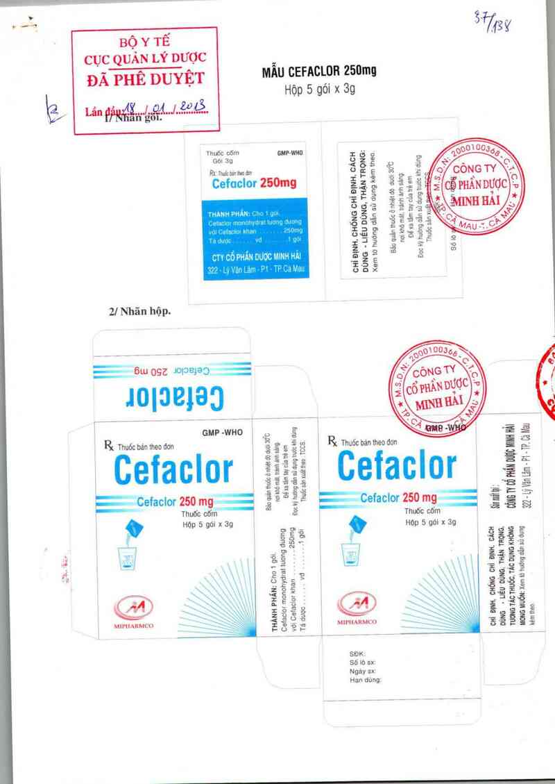 thông tin, cách dùng, giá thuốc Cefaclor 250 mg - ảnh 0