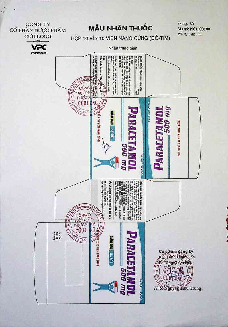 thông tin, cách dùng, giá thuốc Paracetamol 500 mg - ảnh 2