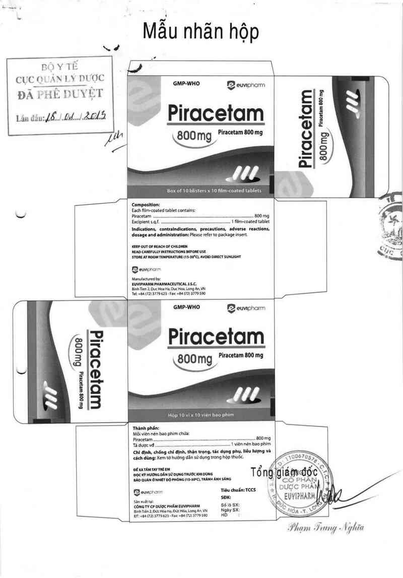 thông tin, cách dùng, giá thuốc Piracetam 800 mg - ảnh 0