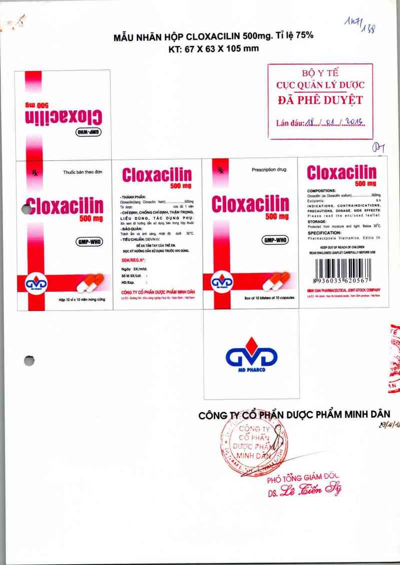 thông tin, cách dùng, giá thuốc Cloxacilin 500mg - ảnh 0