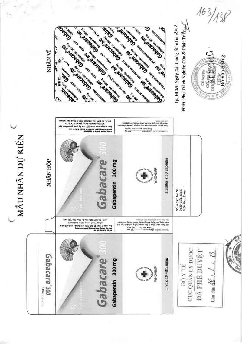 thông tin, cách dùng, giá thuốc Gabacare 300 - ảnh 0