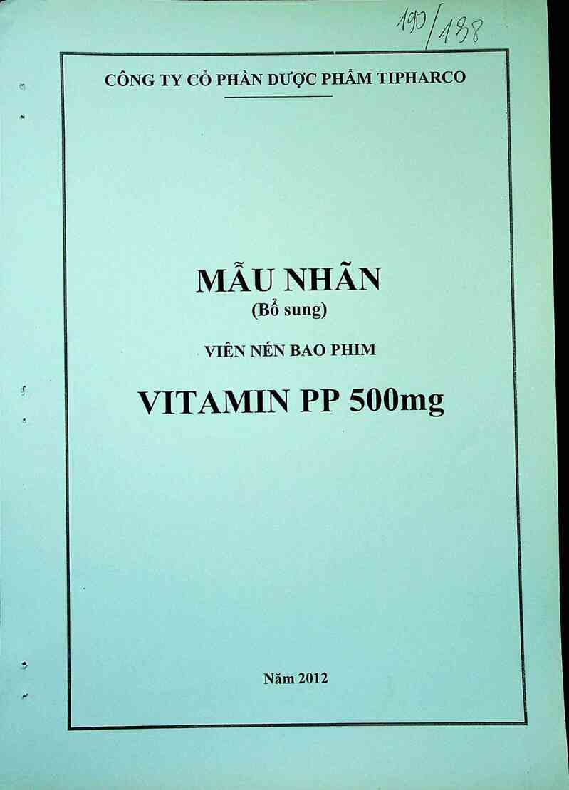 thông tin, cách dùng, giá thuốc Vitamin PP 500mg - ảnh 0