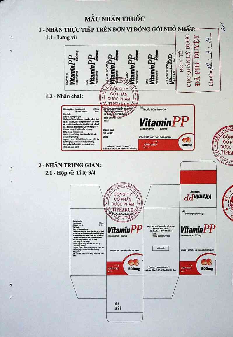 thông tin, cách dùng, giá thuốc Vitamin PP 500mg - ảnh 1