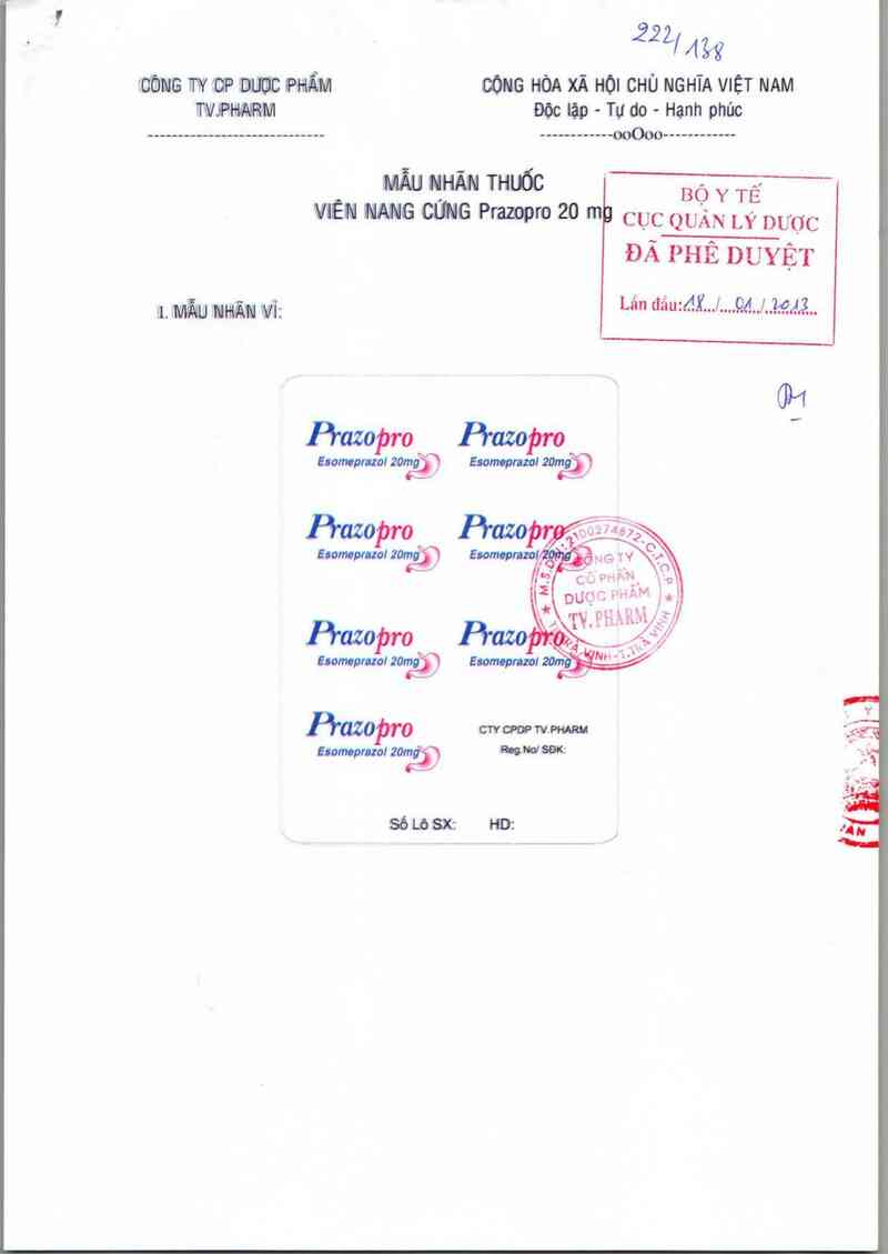 thông tin, cách dùng, giá thuốc Prazopro 20mg - ảnh 0