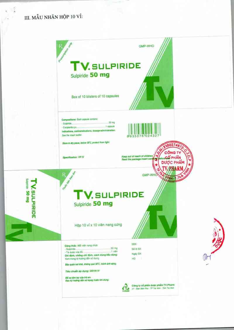 thông tin, cách dùng, giá thuốc TV. Sulpiride - ảnh 2